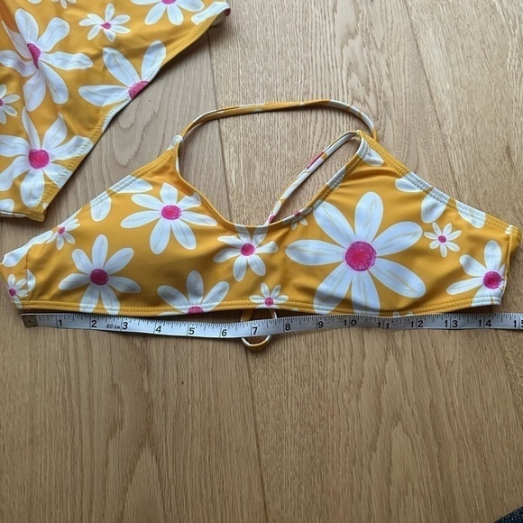 ROMWE FLORAL YELLOW HIGH WAIST BIKINI - M - Picture 7 of 9